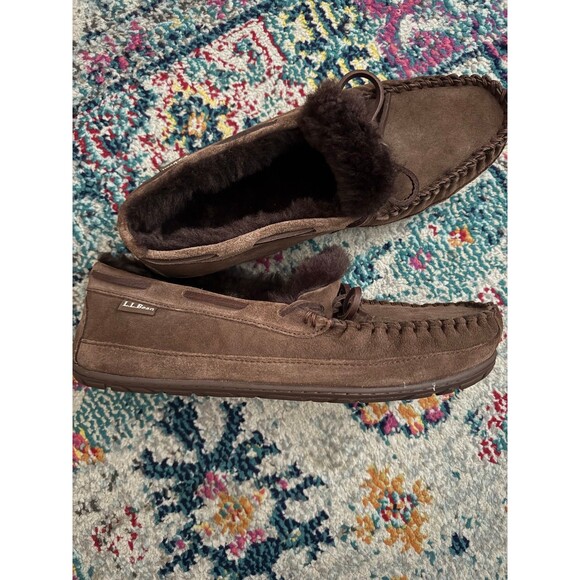 L.L. Bean Men\'s Wicked Good Moccasins in Chocolate Brown Size 11M main image 6